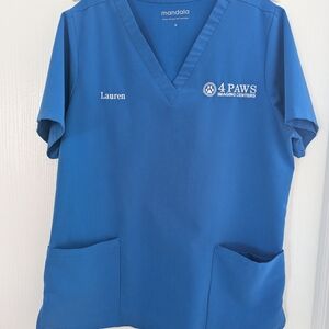 Mandala Scrubs Royal Blue Top Medium